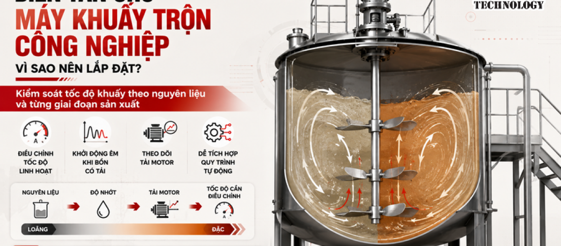Vì sao nên lắp biến tần cho máy khuấy trộn công nghiệp?