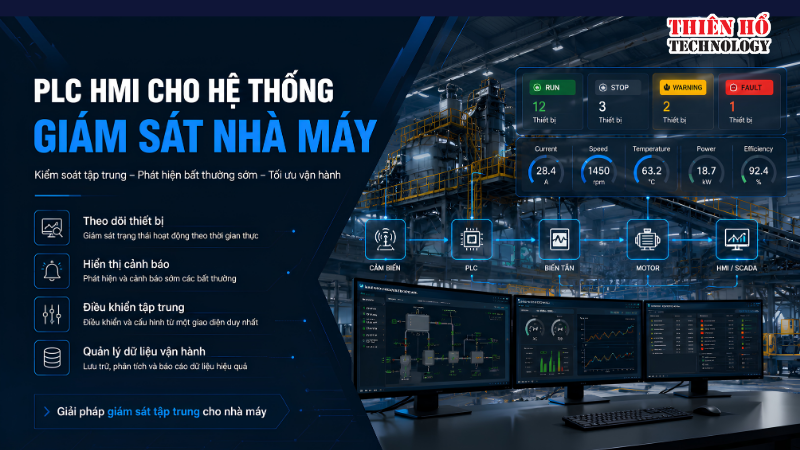 PLC HMI cho hệ thống giám sát nhà máy: Nâng cao khả năng kiểm soát và tối ưu vận hành