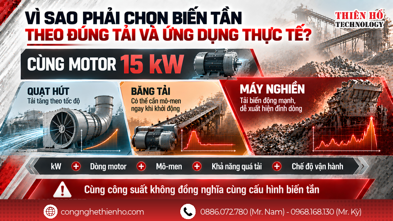 Vì sao phải chọn biến tần theo đúng tải và ứng dụng thực tế?