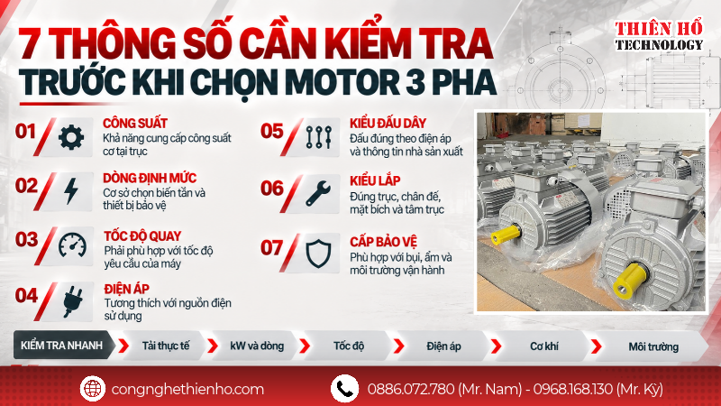Các thông số quan trọng cần hiểu khi lựa chọn motor điện 3 pha