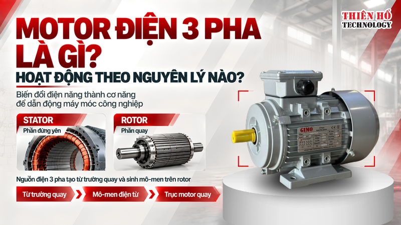 Motor điện 3 pha là gì và hoạt động theo nguyên lý nào?