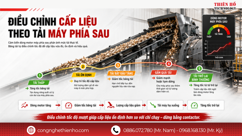 Biến tần giúp điều chỉnh lượng cấp liệu như thế nào?