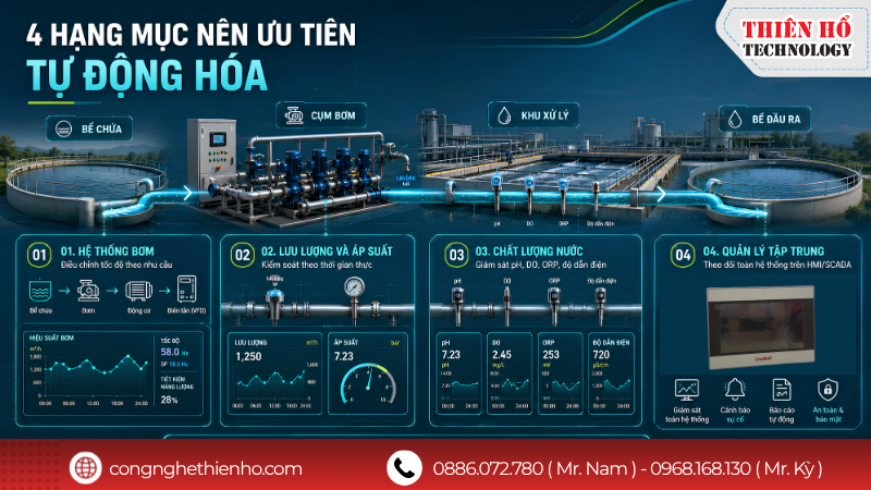 Những khu vực nên ưu tiên khi tự động hóa ngành xử lý nước