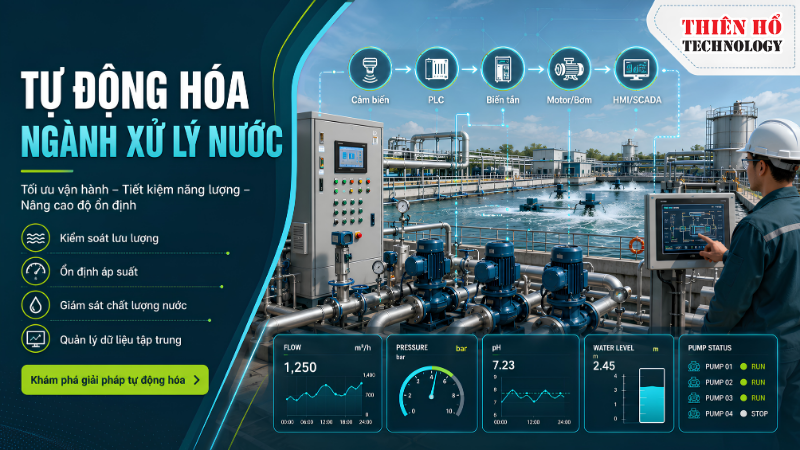 Tự động hóa ngành xử lý nước: Tối ưu vận hành, tiết kiệm năng lượng và nâng cao độ ổn định hệ thống