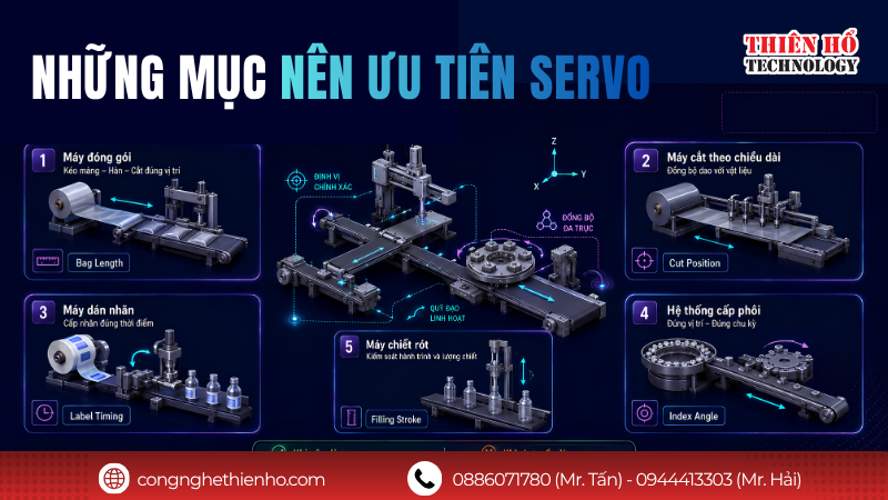 Những ứng dụng phù hợp với servo cho dây chuyền yêu cầu độ chính xác cao