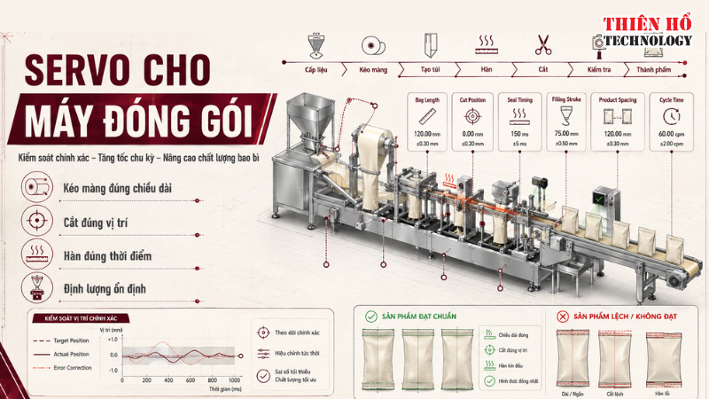 Servo cho máy đóng gói: Kiểm soát chính xác, nâng cao tốc độ và chất lượng sản phẩm