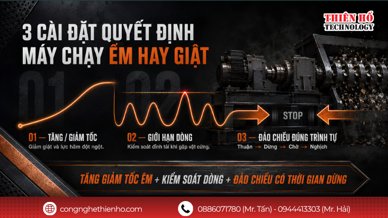 Những thông số cần chú ý khi cài đặt biến tần cho máy nghiền rác