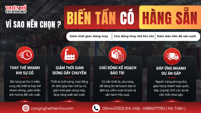 Vì sao nên lựa chọn biến tần có hàng sẵn giao nhanh?