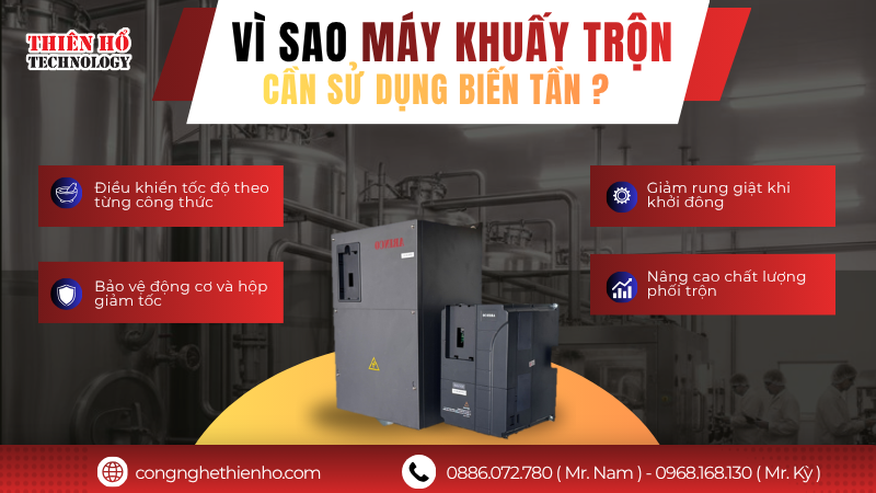 Vì sao biến tần cho máy khuấy trộn thực phẩm quan trọng trong sản xuất?