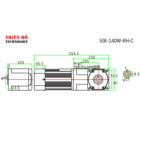 MOTOR GIẢM TỐC MINI 5IK140GU-YFT