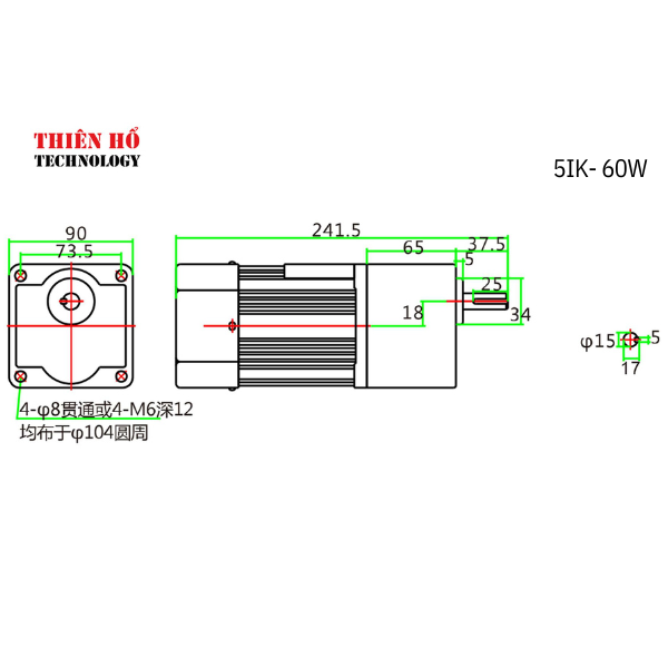 MOTOR GIẢM TỐC MINI 5IK60RGU-CF