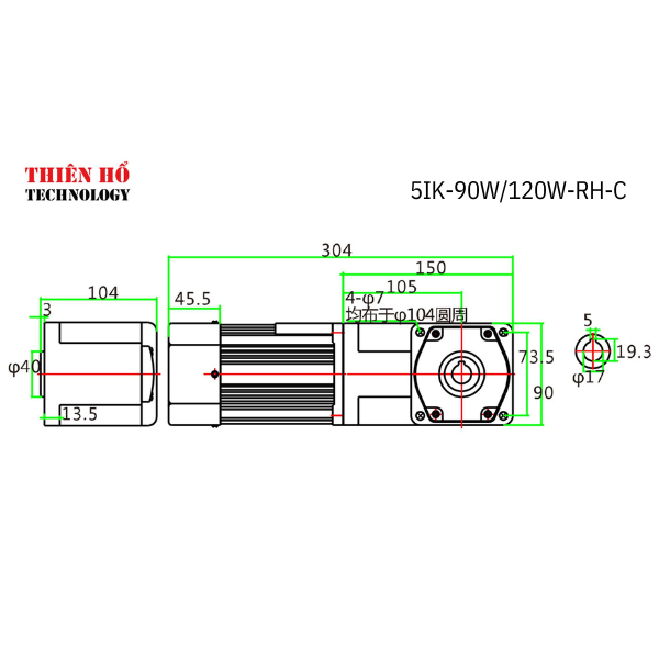 MOTOR GIẢM TỐC MINI 5IK90GU-CFT