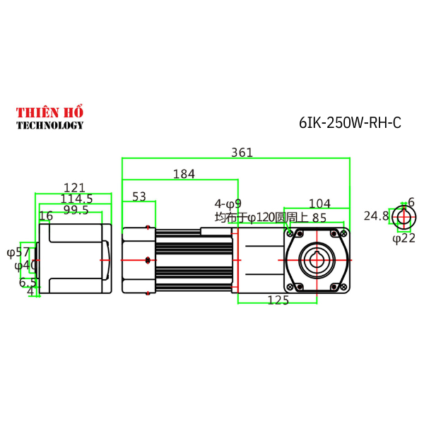MOTOR GIẢM TỐC MINI 6IK250GU-CFT-B
