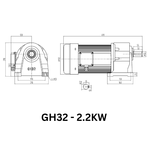 MOTOR GIẢM TỐC GIMO DÒNG CHÂN ĐẾ GH32-2.2KW-60-B