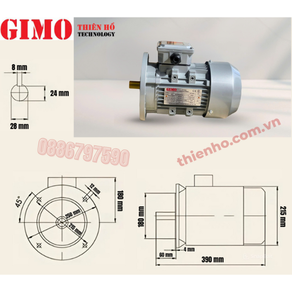 MÔ TƠ ĐIỆN 3 PHA 2.2KW GMS-100L1-4
