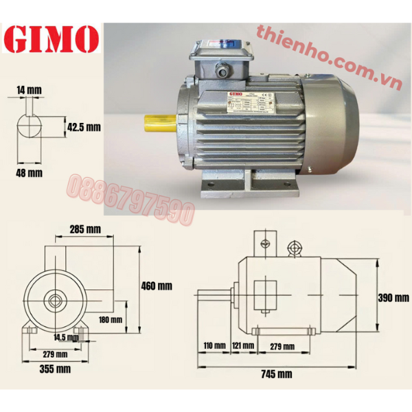 MÔ TƠ ĐIỆN 3 PHA 15KW GYE3-180L-6