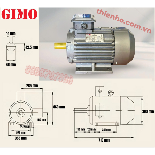 MÔ TƠ ĐIỆN 3 PHA 18.5KW GYE3-180M-4