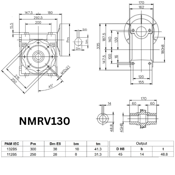 MOTOR GIẢM TỐC NMRV130-40-132B5