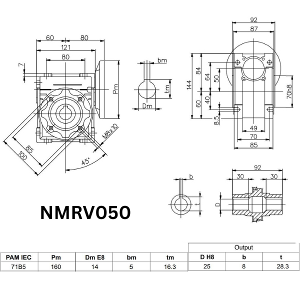 MOTOR GIẢM TỐC NMRV050-30-71B5