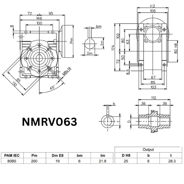 MOTOR GIẢM TỐC NMRV063-30-80B5